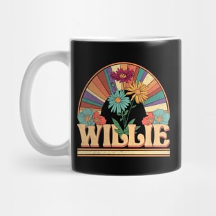 Willie Flowers Name Personalized Gifts Retro Style Mug